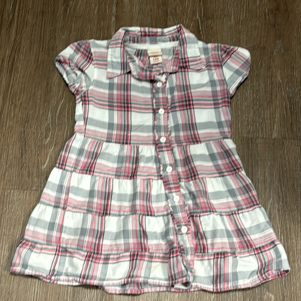 Mossimo Plaid Girls Button Down Dress Size 6/6X